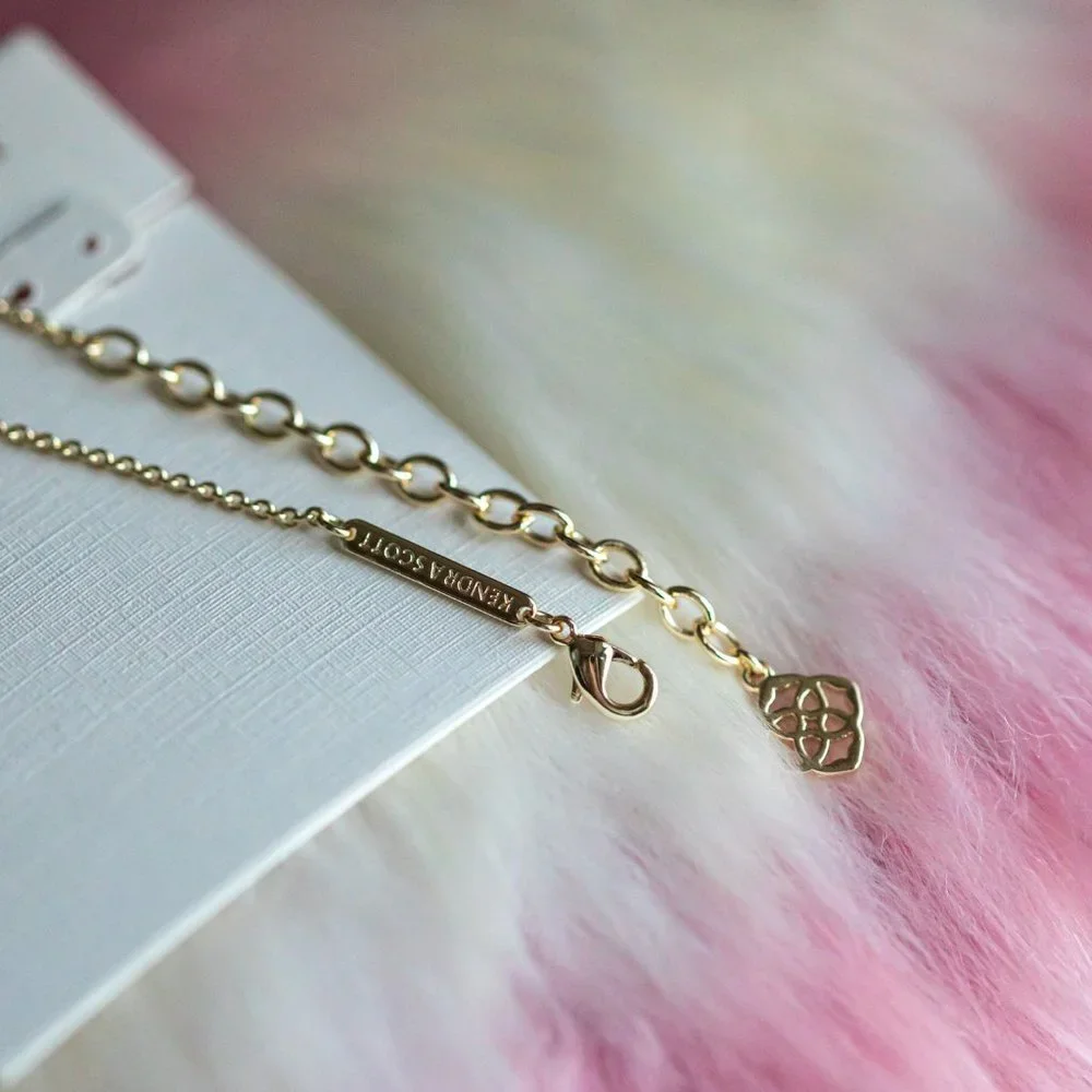 Kendra Scott Gold ELISA Rose Quartz Necklace - Picture 3 of 3